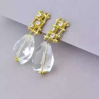 Підвіска + Сережки Гірський кришталь, Сrystal 42 см.