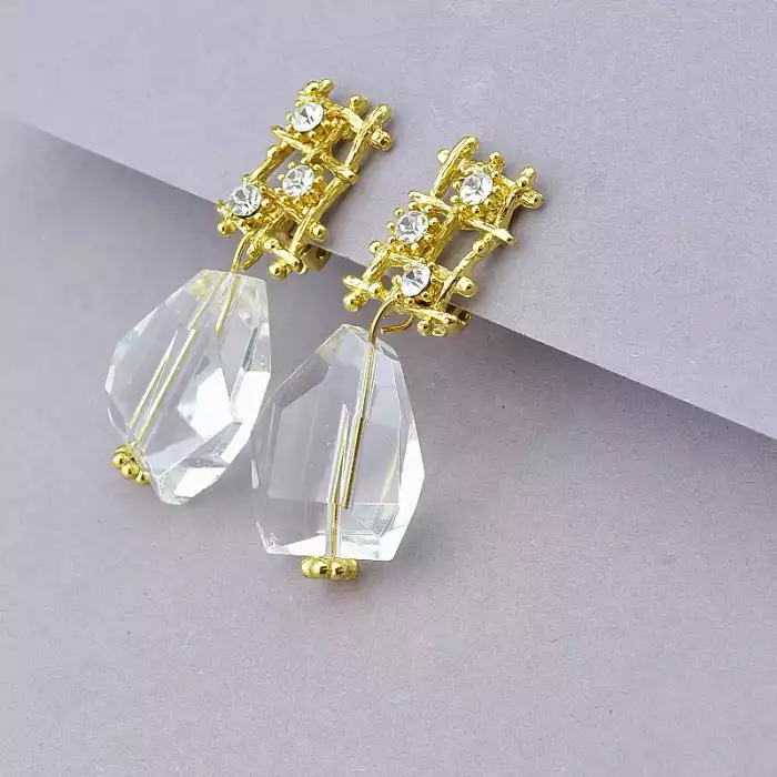 🏷️️ Підвіска + Сережки Гірський кришталь, Сrystal 42 см. ss_88221