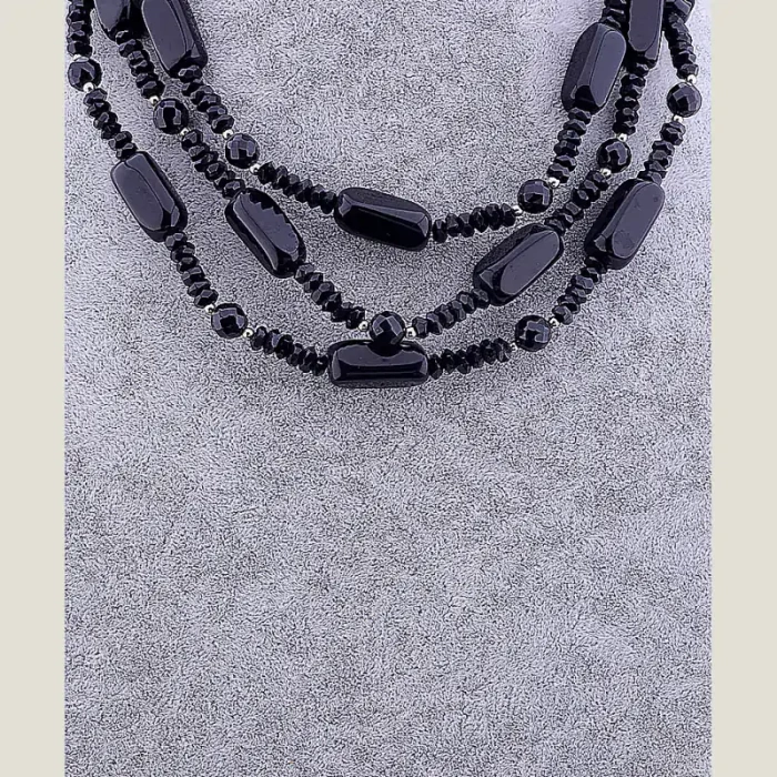 🏷️️ Намисто Агат, Чеський кришталь 42 см ss_79495