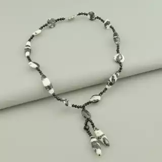 Намисто Яшма, Чеський кришталь 46 см.