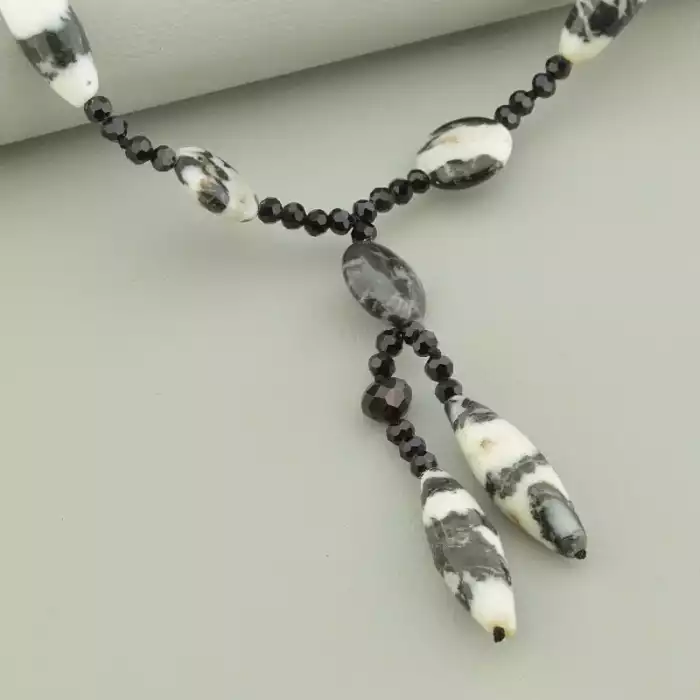 🏷️️ Намисто Яшма, Чеський кришталь 46 см. ss_97022