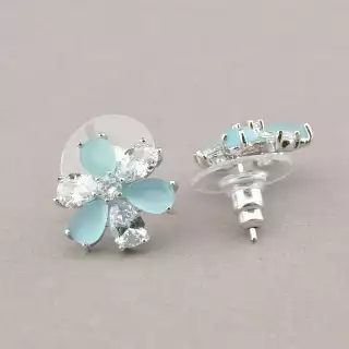 Сережки пусети Фіаніт Saiya (родій)