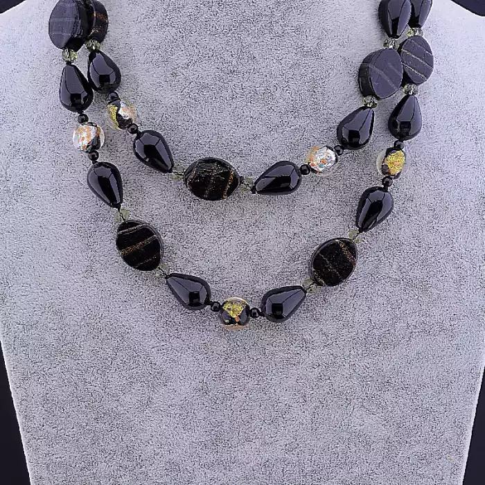 🏷️️ Намисто Муранское скло, Агат 105 см ss_71734