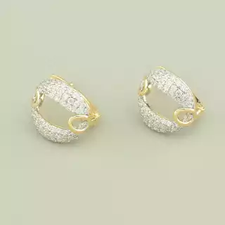 Сережки англійський замок Xuping Фіаніт (позолота-родій)