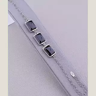 Браслет з карабіном Агат 19 см