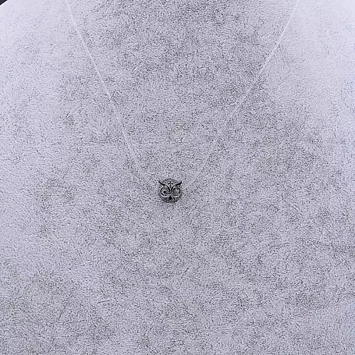 🏷️️ Підвіска сова Фіаніт 40 см (хром) ss_63589