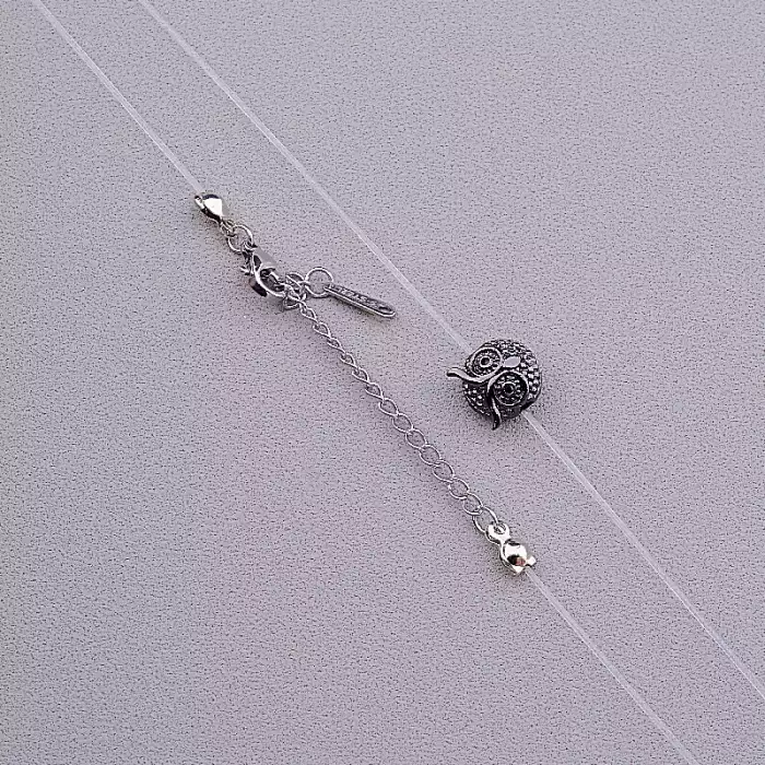 🏷️️ Підвіска сова Фіаніт 40 см (хром) ss_63589