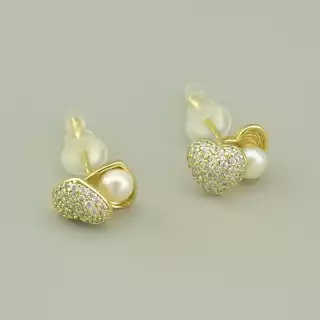 Сережки пусети Xuping Майорка (позолота 18к лимонна)