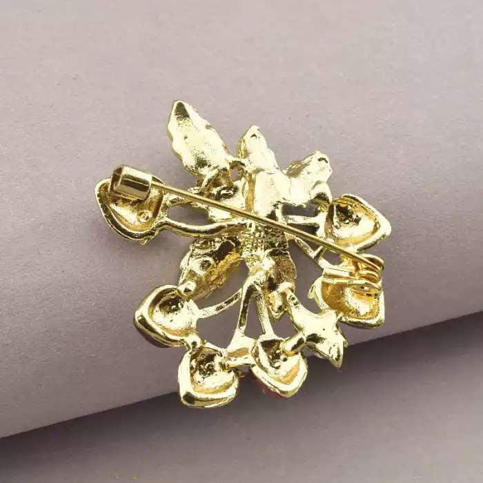 🏷️️ Брошка полуниця Сrystal 36x35 мм ss_76435