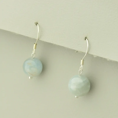 Сережки петля Морганіт (срібло 925 проба)