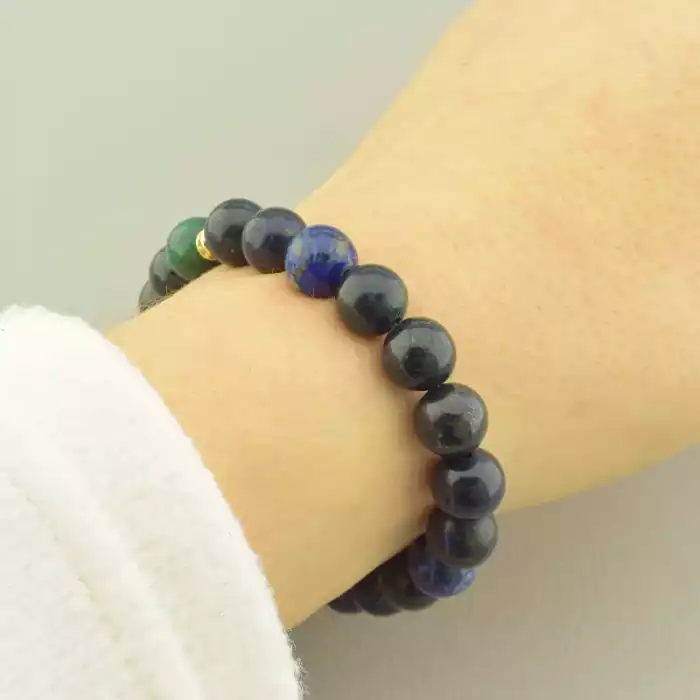 🏷️️ Браслет резинка Туркіз 16 см. (позолота 18к) ss_101718