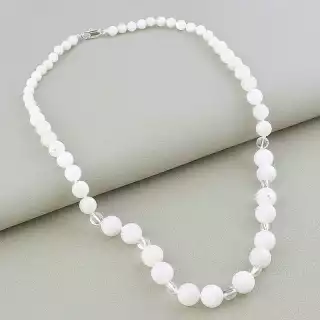 Намисто Місячний камінь, Гірський кришталь 49 см.