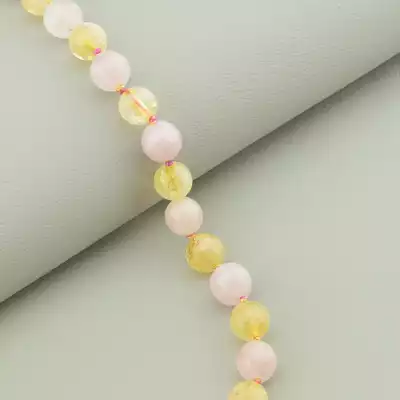 🏷️️ Намисто Рожевий кварц, Волосатик 45 см. F-94524