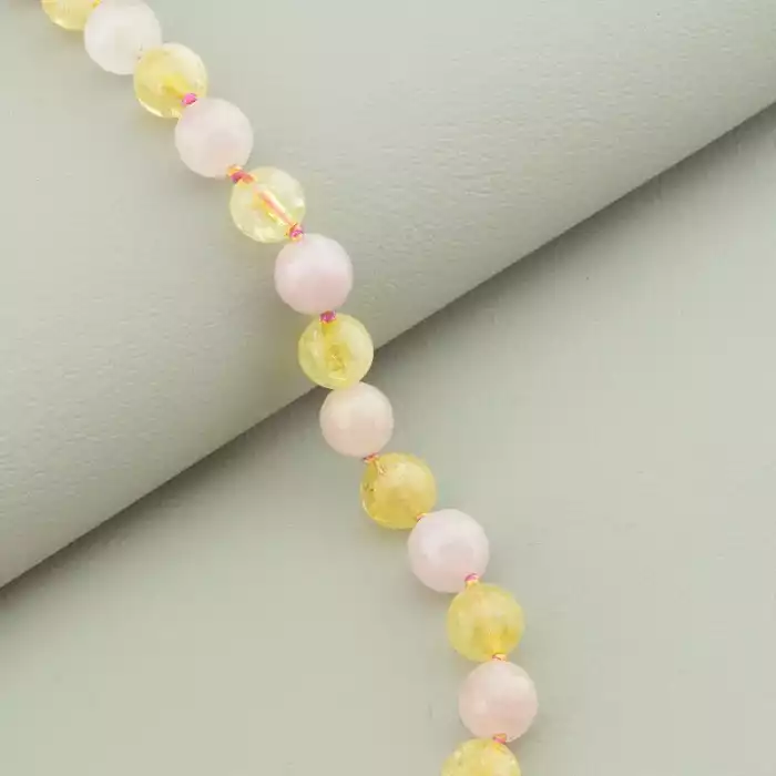 🏷️️ Намисто Рожевий кварц, Волосатик 45 см. ss_94524