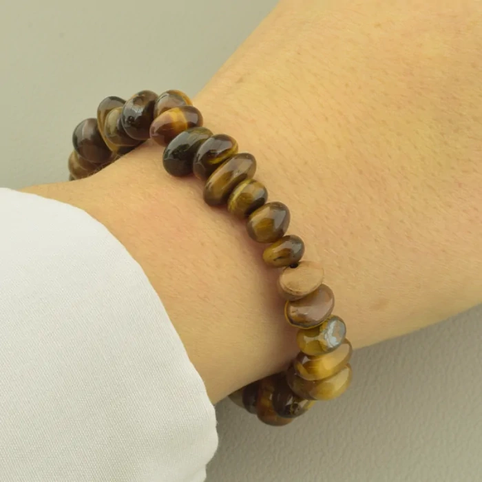 🏷️️ Браслет резинка Тигрове око 19 см. ss_102418