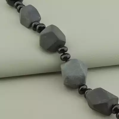 🏷️️ Намисто Шунгіт, Агат 52 см F-67529