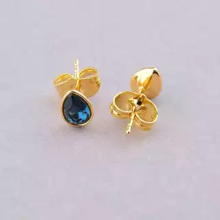 Сережки пусети Xuping Swarovski (позолота 18к)