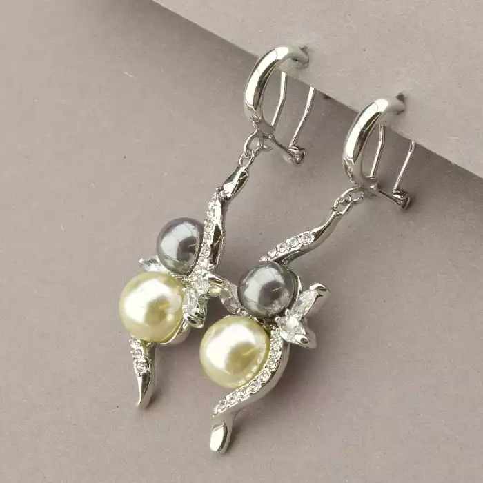 🏷️️ Набір Підвіска + Каблучка + Сережки Winniana Фіаніт 45 см. (родій) ss_88603