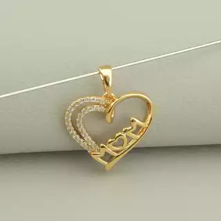 Кулон серце Mom Xuping Фіаніт (позолота 18к)