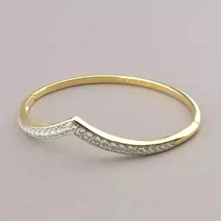 Браслет шарнірний Xuping Фіаніт 17 см (позолота/родій)