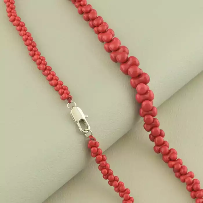 🏷️️ Намисто з коралом (червоне), 45 см ss_104515