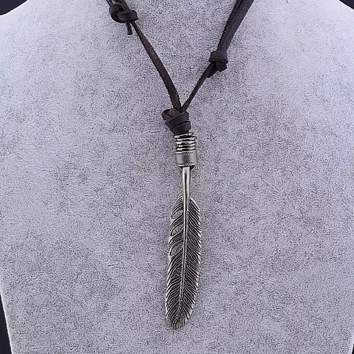 🏷️️ Підвіска перо Шкіра 50 см ss_30218