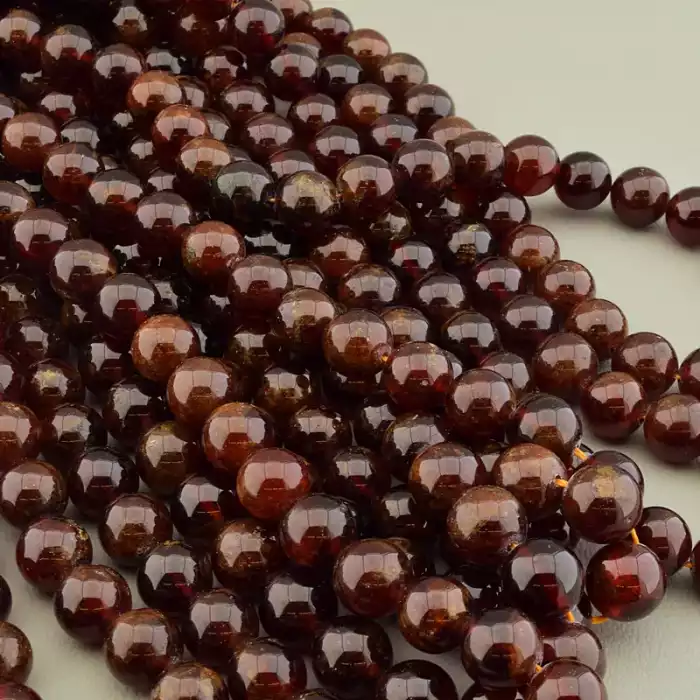 🏷️️ Нитка гранат (39 см, кулька, бордовий, коричневий, без замку) ss_105119