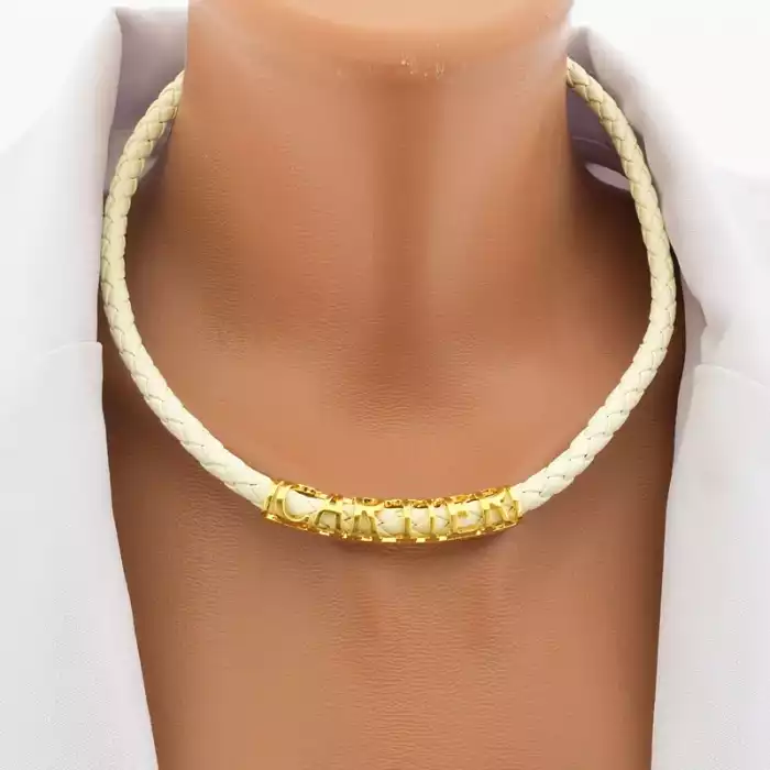 🏷️️ Підвіска Fashion Versace (46 см, позолота 18к, мідний сплав, еко шкіра, білий, жовтий) ss_105225