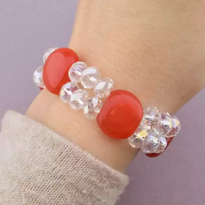 🏷️️ Браслет резинка Котяче око, Чеський кришталь 18 см. ss_90463