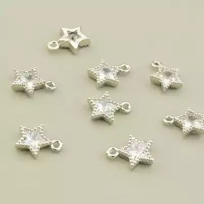 Кулон Фіаніт 10х8мм. (родій)