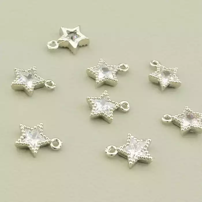 🏷️️ Кулон Фіаніт 10х8мм. (родій) F-105430