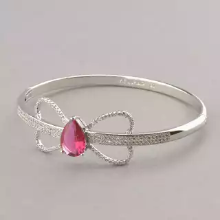 Браслет шарнірний Xuping Фіаніт 17 см (родій)