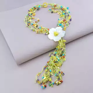 Намисто багатошарове петля Самоцвіти 50 см