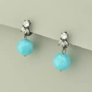 Сережки кільця (конго) Кварц (хром)