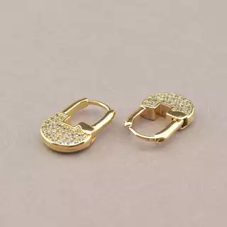 Сережки замочки кільця Xuping Фіаніт (позолота 18к)