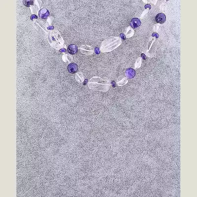 🏷️️ Намисто Гірський кришталь, Аметист 100 см F-54874