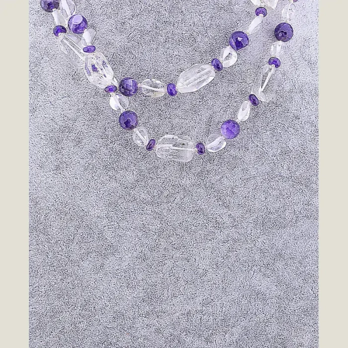 🏷️️ Намисто Гірський кришталь, Аметист 100 см ss_54874