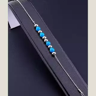 Браслет з карабіном Stainless Steel Бірюза 18 см