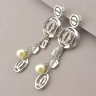 Сережки масивні пусети Фіаніт (родій)