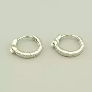 Сережки-кільця хупи Xuping Swarovski (родій)