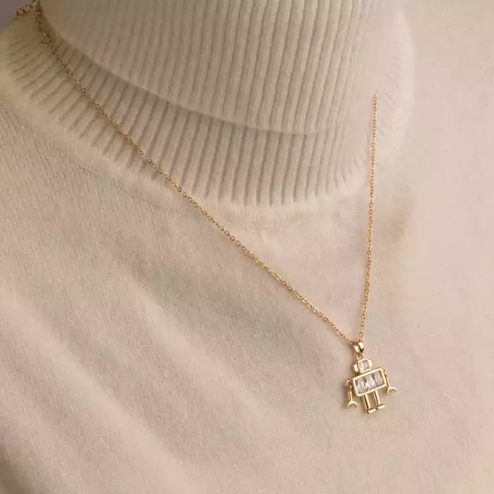 🏷️️ Підвіска робот Xuping Фіаніт 40 см (позолота 18к) ss_96354