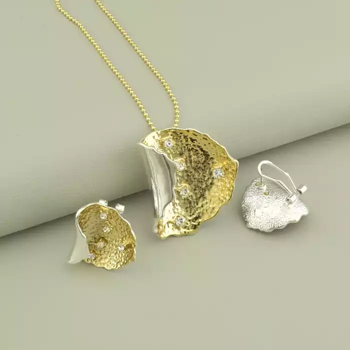 🏷️️ Підвіска+Сережки Фіаніт 41 см. ss_104411