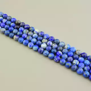 Намистини з лазуритом синя, 38 см (кульки 10,5 мм)