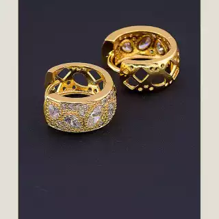 Сережки кільця Xuping Фіаніт (позолота 18к)