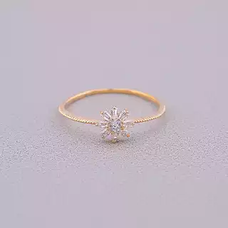 Каблучка квітка Фіаніт (позолота 18к)