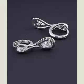 Сережки кільця Xuping Фіаніт (родій)