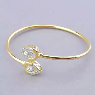 Браслет без застібки Xuping Фіаніт 17 см. (позолота-родій)