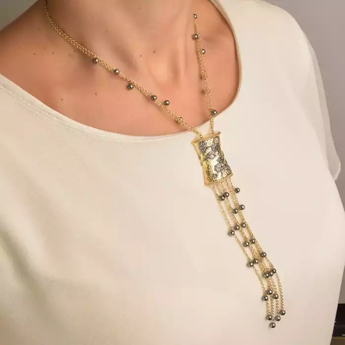 🏷️️ Підвіска + Сережки Winniana Майорка, Сrystal 40 см. ss_90839