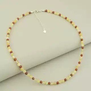 Підвіска Волосатик, Гранат 42 см срібло (925)