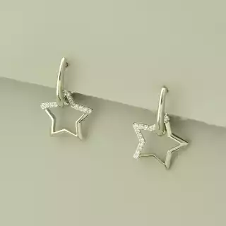 Сережки зірки англійський замок Xuping Фіаніт (родій)